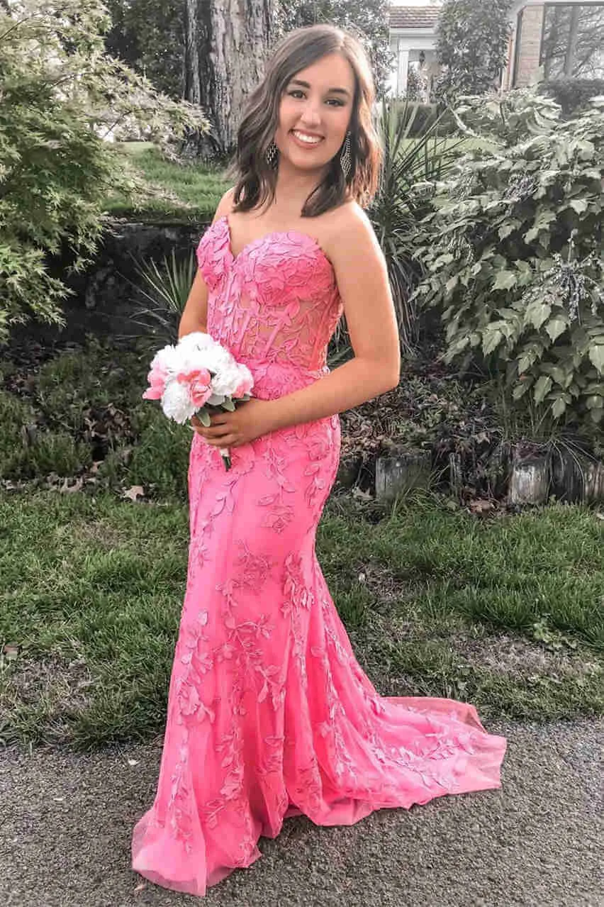 Sweetheart Mermaid Lace Black Corset Prom Dresses Cheap Long Formal Dresses sold by My Chic Dress product image thumbnail 4