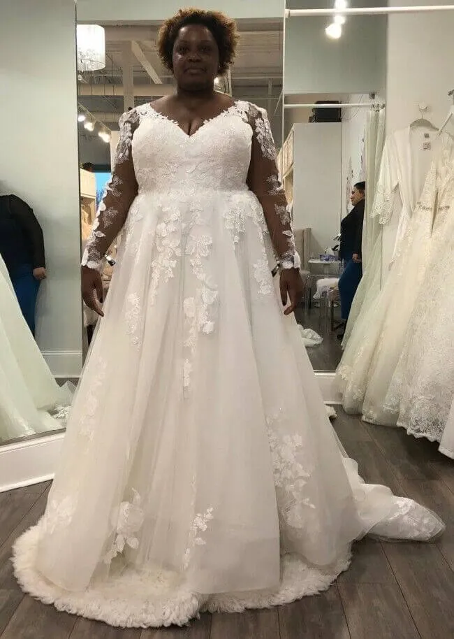 Cheap Long Sleeves Beach Wedding Dresses Plus Size Lace Bridal Wears sold by My Chic Dress