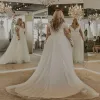 Long Sleeve Lace Plus Size Wedding Dresses UK A Line V Neck Bridal Gown sold by My Chic Dress