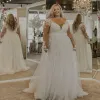 Long Sleeve Lace Plus Size Wedding Dresses UK A Line V Neck Bridal Gown sold by My Chic Dress