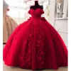 3D Floral Off Shoulder 2025 Red Quinceanera Dresses Sweet 16 Gowns sold by My Chic Dress