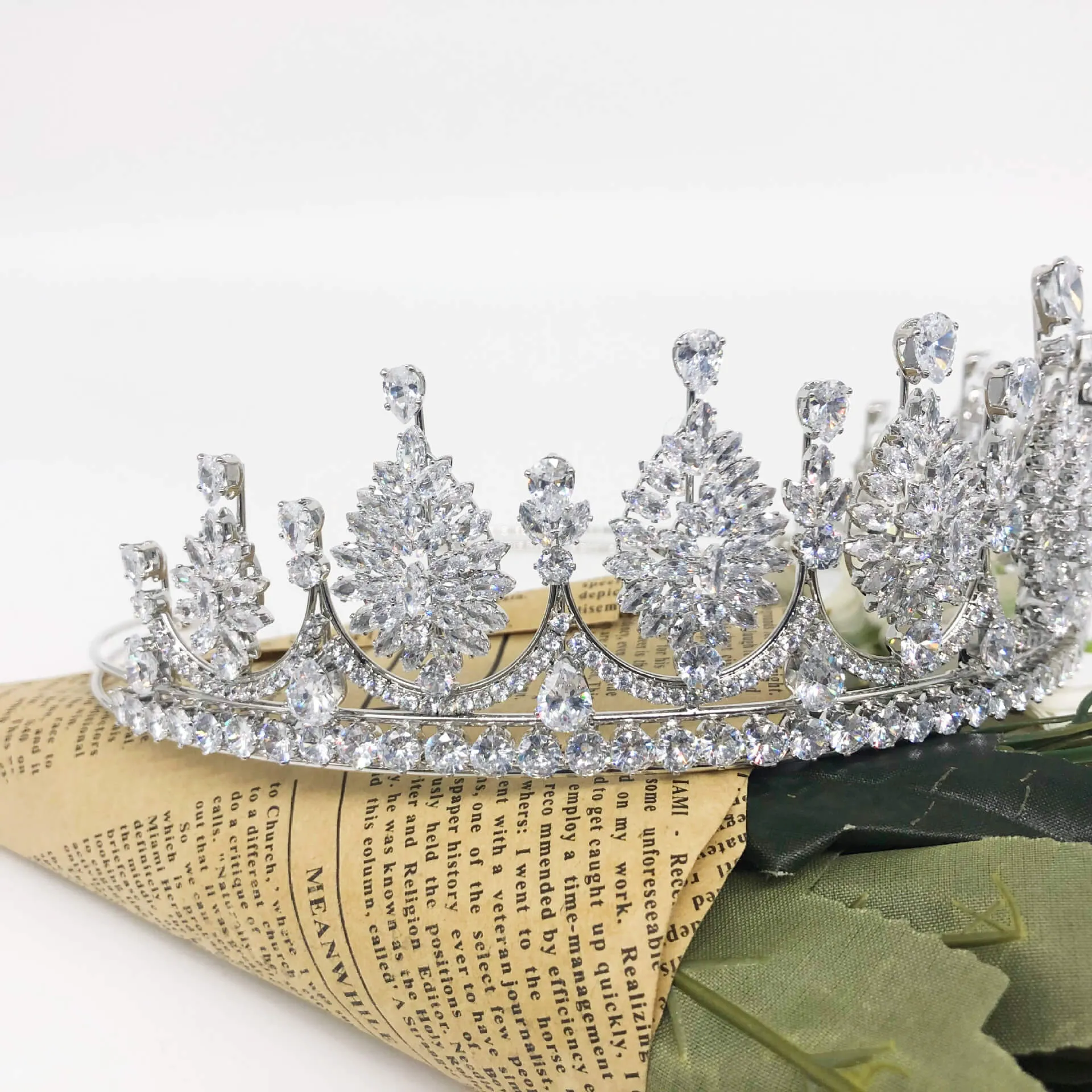 Top Quality Crystal Tiara Princess Crowns Quinceanera Crown Wedding Crowns sold by My Chic Dress product image thumbnail 2