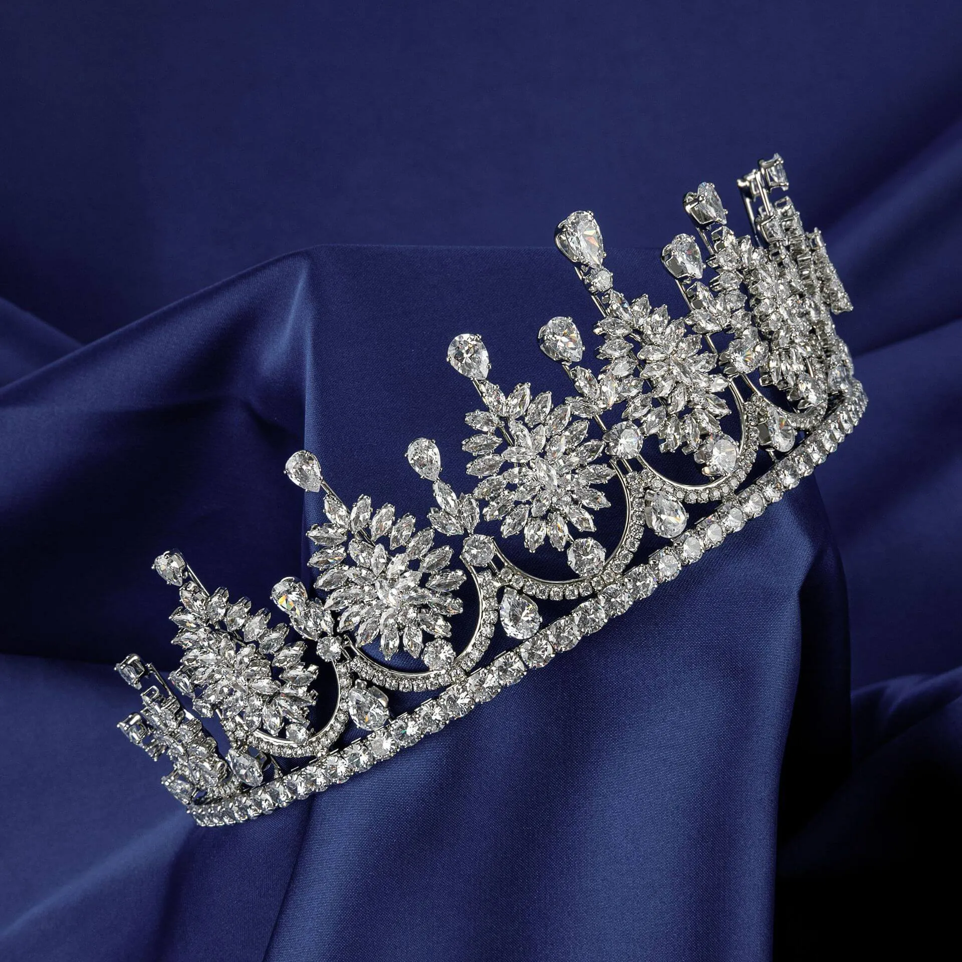 Top Quality Crystal Tiara Princess Crowns Quinceanera Crown Wedding Crowns sold by My Chic Dress product image thumbnail 4