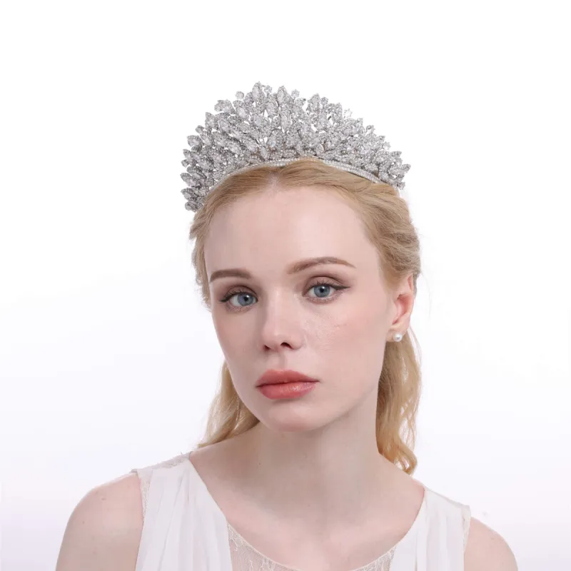 New Design Zirconia Tiaras Bridal Crowns Classic Rhinestone Quince Crowns sold by My Chic Dress