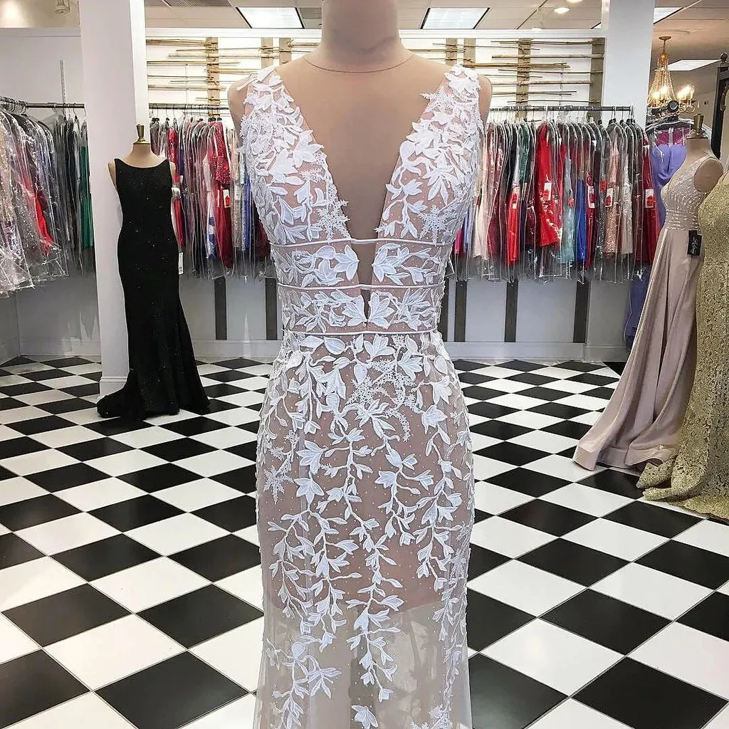 Cheap Champagne Lace Prom Dresses Mermaid Long Formal Evening Dresses sold by My Chic Dress product image thumbnail 2