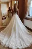 A Line Deep V Neck Lace Wedding Dresses Applique Brida Gown sold by My Chic Dress