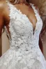 A Line Deep V Neck Lace Wedding Dresses Applique Brida Gown sold by My Chic Dress