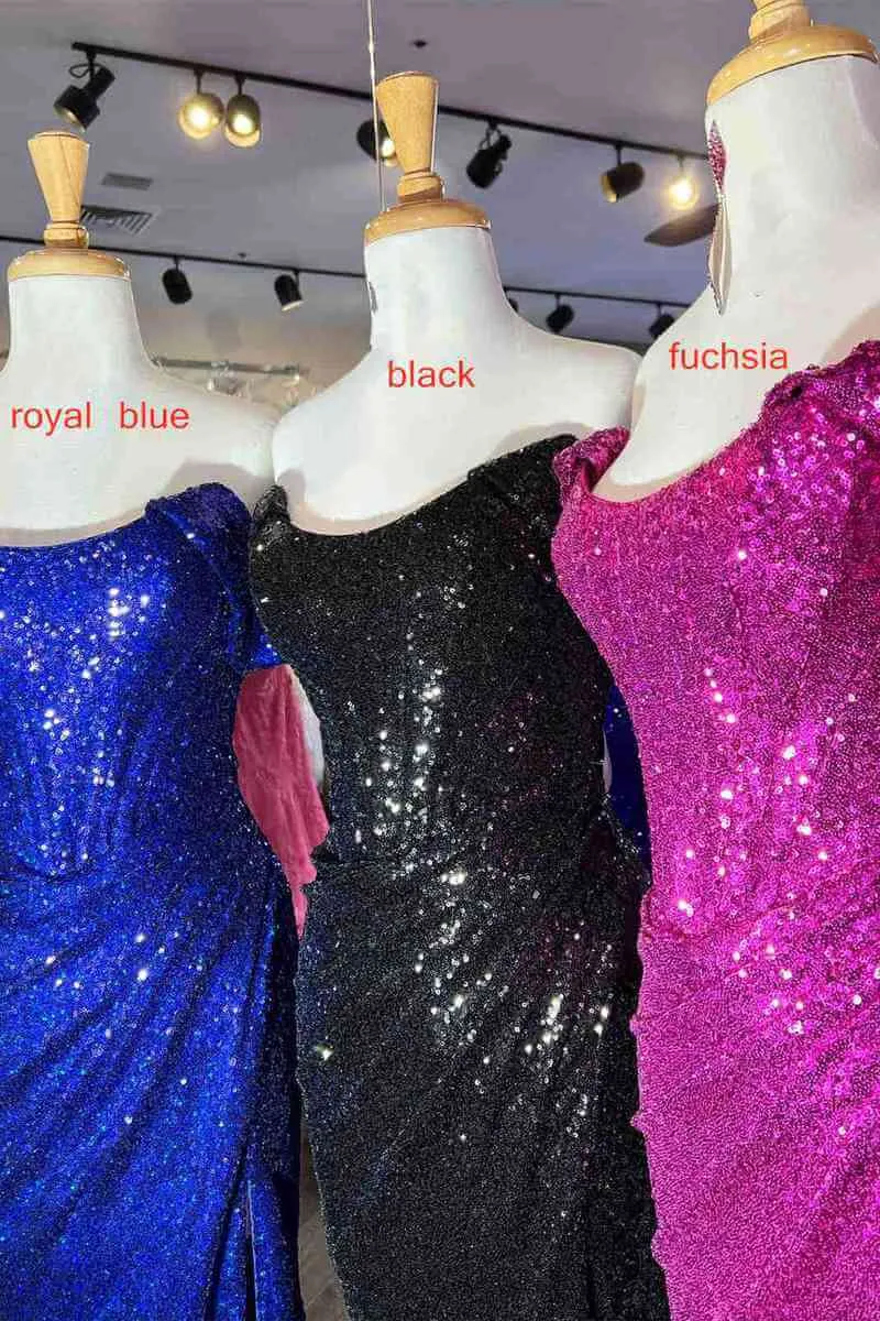 Cheap Off-the-Shoulder Black Prom Dress Sequins Long Formal Dresses sold by My Chic Dress product image thumbnail 3
