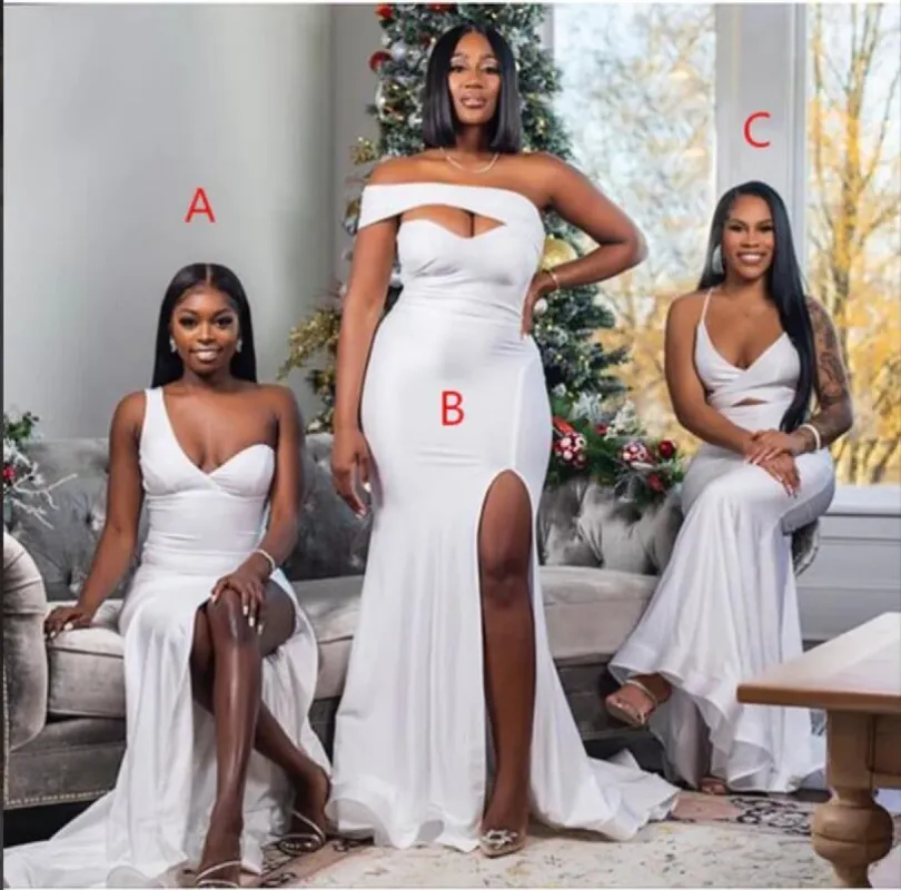 Cheap Multiway White Bridesmaid Dresses Mermaid Long Wedding Guest Dress sold by My Chic Dress