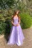 A Line Long Lace Lilac Corset Prom Dresses 2025 Floor Length Formal Dress sold by My Chic Dress