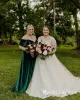 Cheap Emerald Green Velvet Bridesmaid Dresses 2025 Long Wedding Guest Dress sold by My Chic Dress