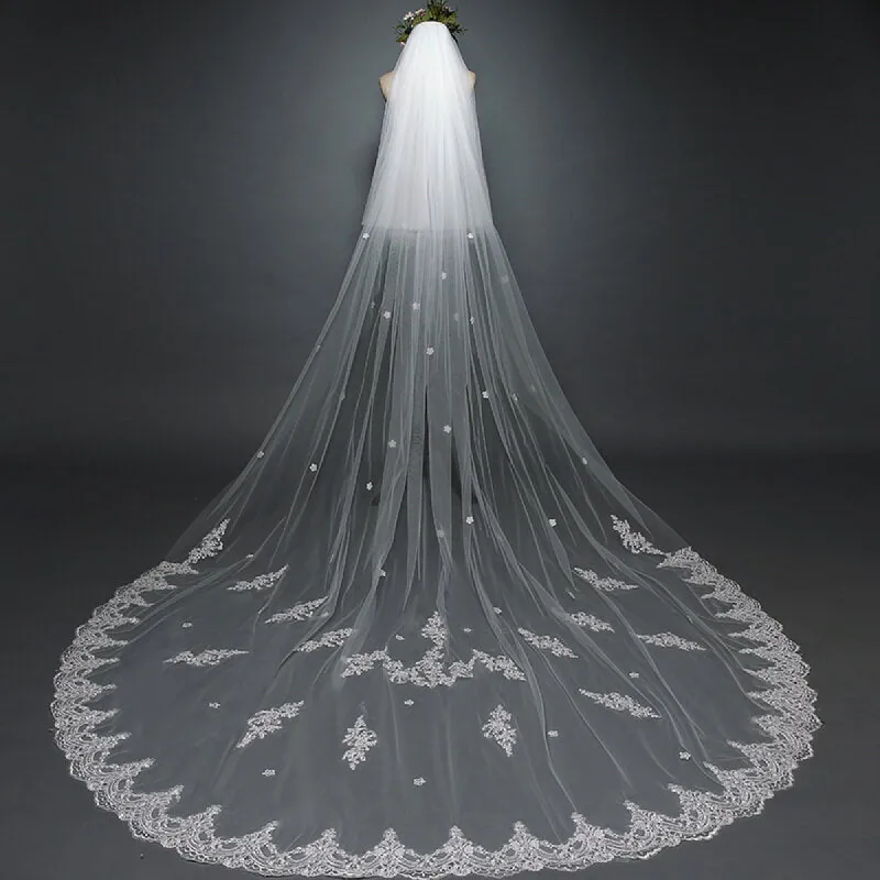 Elegant Two Layers Lace Appliques Edge Wedding Veils 3MX3M sold by My Chic Dress