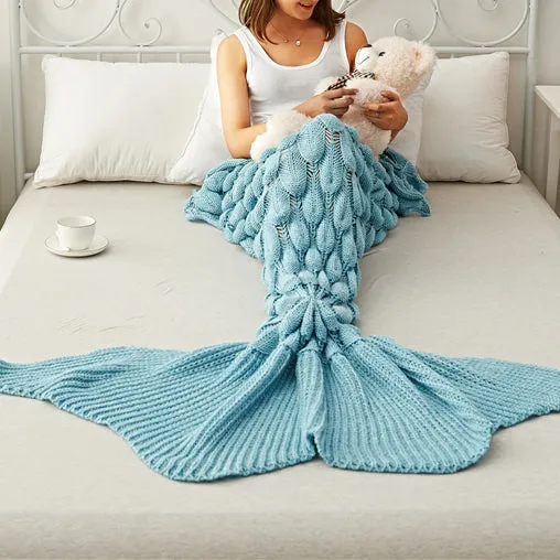 Blue Fish Scale Design Mermaid Blankets for Adults sold by My Chic Dress product image thumbnail 5
