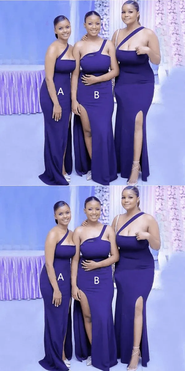 Cheap Long Bridesmaid Dresses Mismatched Mermaid Side Slit sold by My Chic Dress product image thumbnail 2