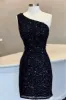 Hot One Shoulder Sparkly Homecoming Dress 2025 Sequin Tight Cocktail Dress sold by My Chic Dress