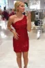 Hot One Shoulder Sparkly Homecoming Dress 2025 Sequin Tight Cocktail Dress sold by My Chic Dress