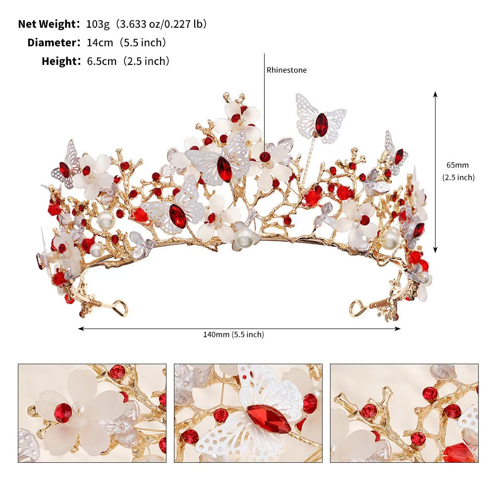 Lovely Butterfly Flower Bridal Tiaras Headband Crystal Quinceanera Crown sold by My Chic Dress product image thumbnail 3
