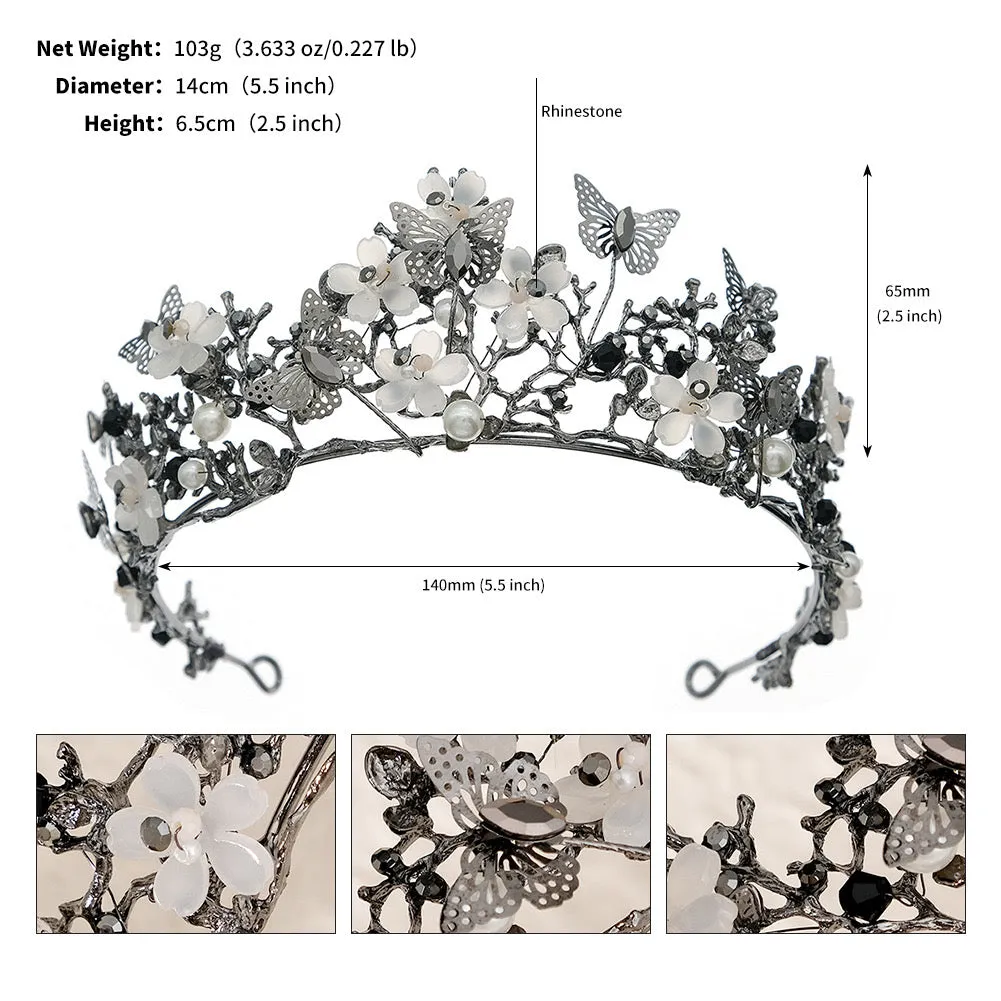 Lovely Butterfly Flower Bridal Tiaras Headband Crystal Quinceanera Crown sold by My Chic Dress product image thumbnail 5