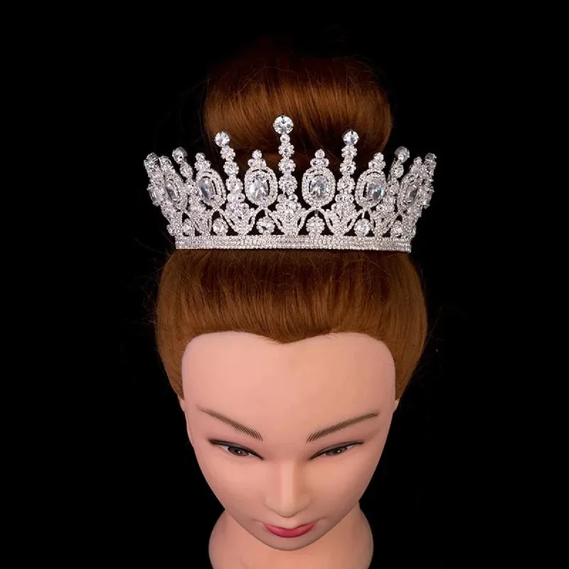 Luxury Elliptical Zircon Bridal Crowns Wedding Party Classical Crown For Women sold by My Chic Dress