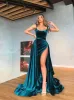 Sexy Mermaid Emerald Green Velvet Prom Evening Dresses with High Split sold by My Chic Dress
