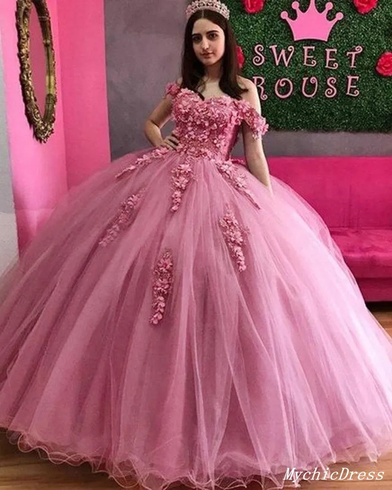 Hot Off the Shoulder 2025 Purple Quinceanera Dresses Tulle Ball Gown Sweet 16 Dress sold by My Chic Dress product image thumbnail 3