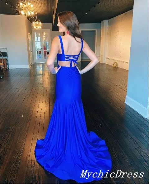 Simple Long Evening Dresses Stretch Satin Mermaid Cheap Prom Dress sold by My Chic Dress product image thumbnail 5