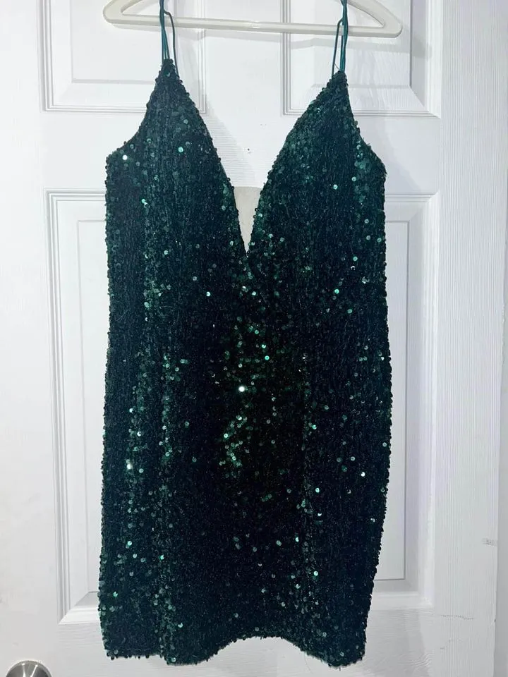 Cheap Short Sequin Homecoming Dresses Tight Spaghetti Straps Hoco Dress sold by My Chic Dress product image thumbnail 5