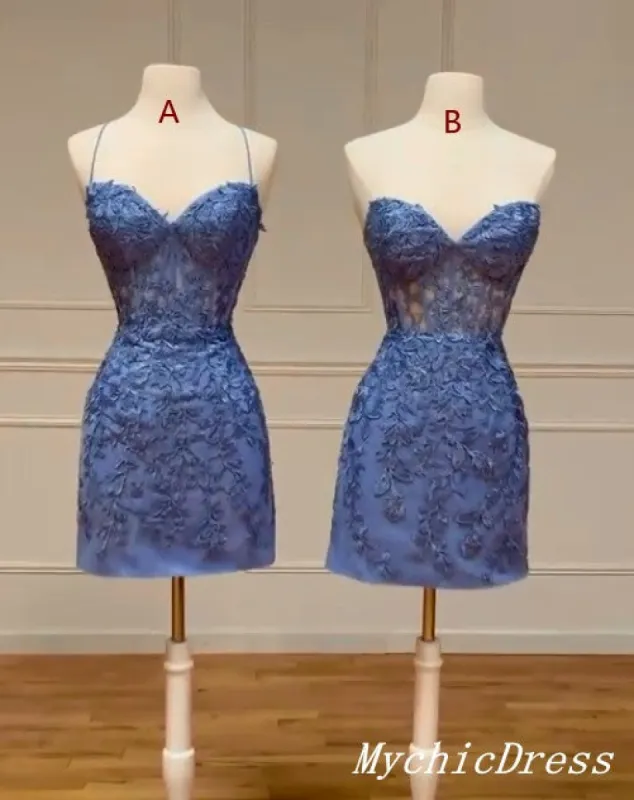 Hot Lace 2025 Short Homecoming Dresses Sleeveless Cheap Tight Hoco Dress sold by My Chic Dress