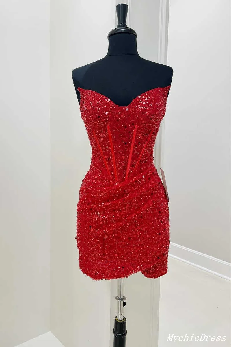 Cheap Sequin Mermaid 2025 Homecoming Dresses Tight Mini Sexy Cocktail Dress sold by My Chic Dress product image thumbnail 2