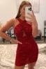 2025 Mini Burgundy Homecoming Dresses Sequin Short Cocktail Dress sold by My Chic Dress