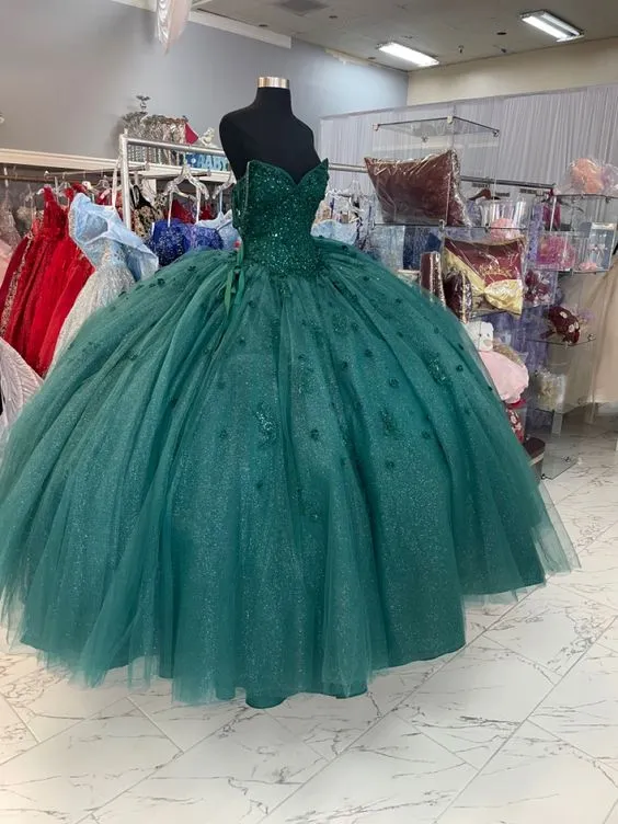 Ball Gown Beaded Green 2025 Vintage Quinceanera Dress Graduation Dresses sold by My Chic Dress product image thumbnail 3