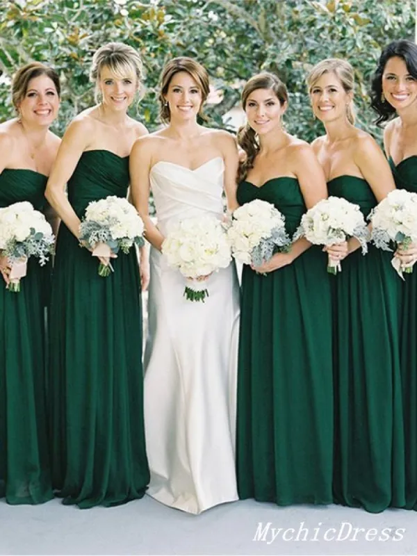 Cheap Chiffon Emerald Green Bridesmaid Dresses Long Wedding Guest Dress sold by My Chic Dress