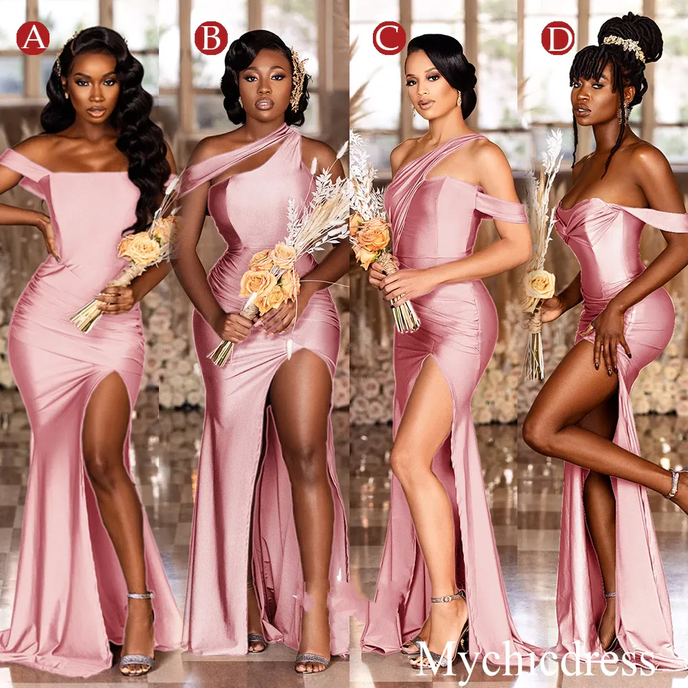 Cheap Multiway Blush Pink Wedding Guest Dresses Mermaid Bridesmaid Dress sold by My Chic Dress