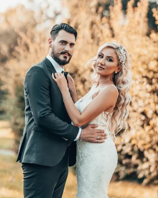 Hot Mermaid Boho White Wedding Dresses Casual Long Sleeveless Court Train sold by My Chic Dress product image thumbnail 5