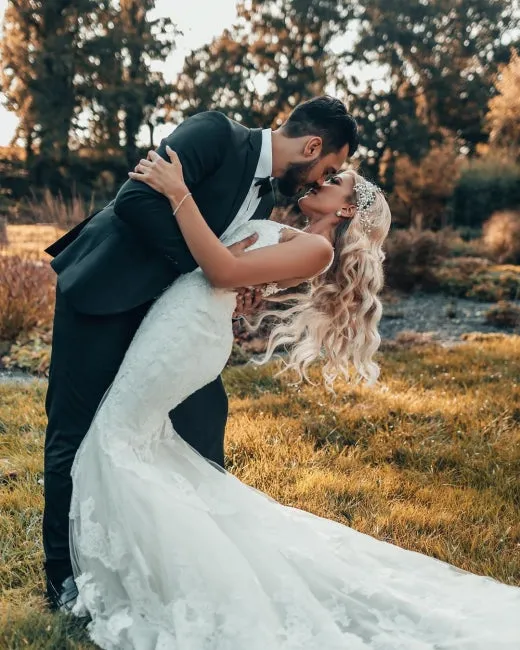 Hot Mermaid Boho White Wedding Dresses Casual Long Sleeveless Court Train sold by My Chic Dress product image thumbnail 4