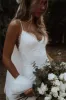 Long Beach Lace Wedding Dresses V Neck Spaghetti Straps Bridal Gowns sold by My Chic Dress