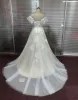 A Line Lace Beach Boho Wedding Dresses Backless Spaghetti Strap Bridal Gown sold by My Chic Dress