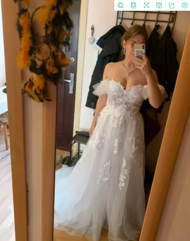 A Line Lace Beach Boho Wedding Dresses Backless Spaghetti Strap Bridal Gown sold by My Chic Dress