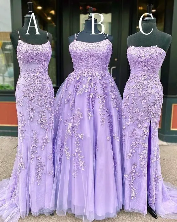 Hot Lace Violet Purple Lace Prom Dresses Sleeveless Long School Dance Dress sold by My Chic Dress