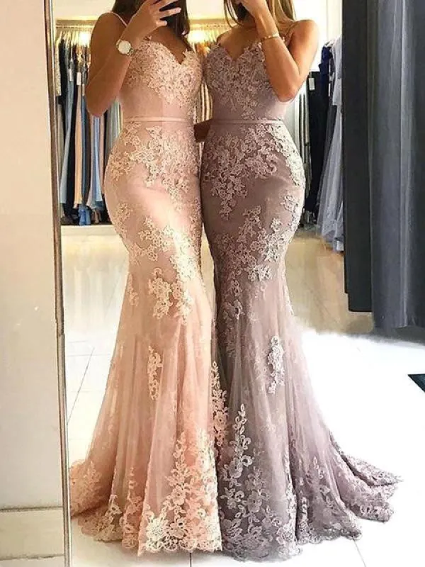 Long Mermaid Lace Prom Dresses Sleeveless Evening Dress UK sold by My Chic Dress