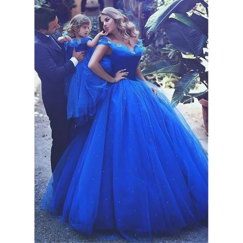 Princess 2025 Royal Blue Quinceanera Dresses Ball Gown Tulle Sweet 16 Dresses sold by My Chic Dress