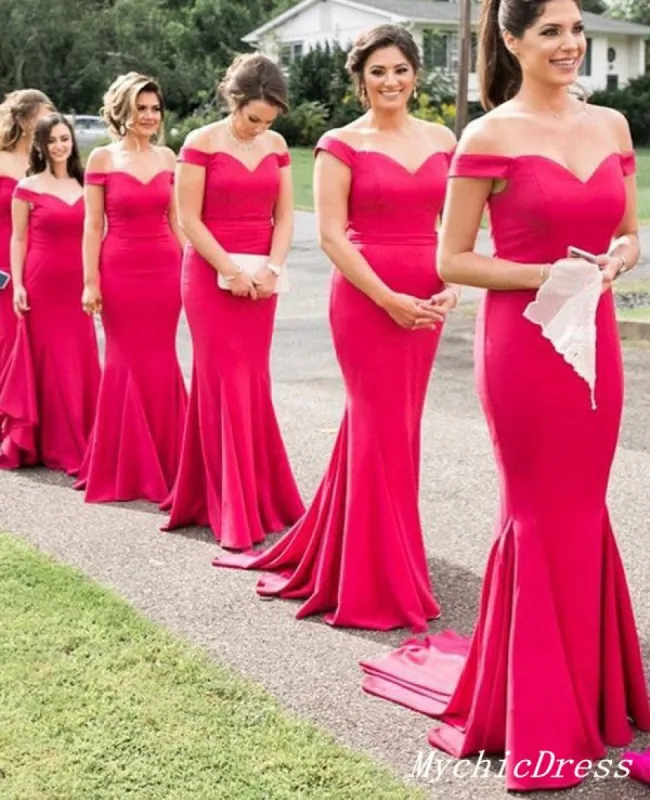 UK Red Bridesmaid Dresses 2025 Long Mermaid Boho Wedding Guest Dresses sold by My Chic Dress