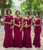 Long Mermaid Burgundy Bridesmaid Dresses Spaghetti Straps Wedding Guest Dress sold by My Chic Dress