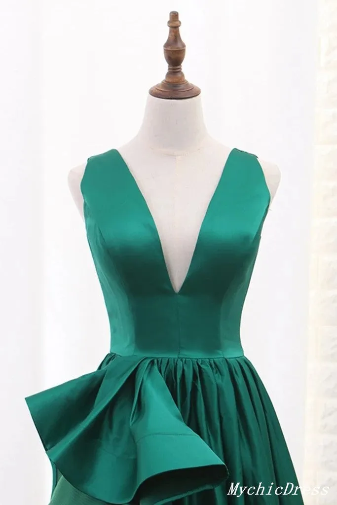 Hot Floor Length V Neck Sleeveless Sexy Green Prom Evening Dresses sold by My Chic Dress product image thumbnail 4
