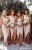 Short Champagne Satin Bridesmaid Dresses One Shoulder Wedding Guest Dresses sold by My Chic Dress