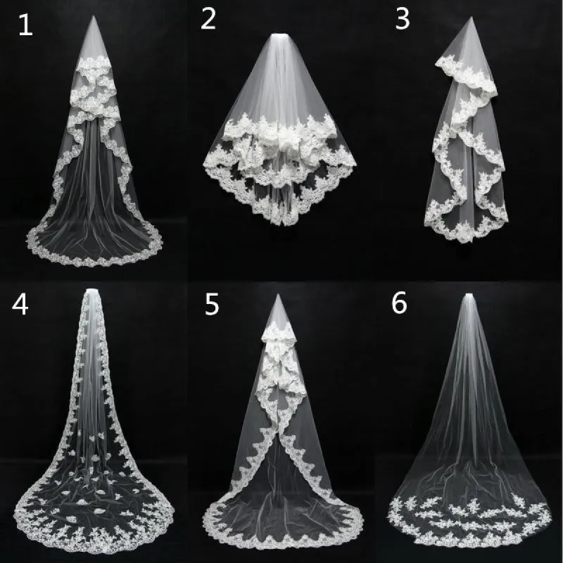 6 Styles Lace Wedding Veils Cheap Veil For Wedding Party sold by My Chic Dress