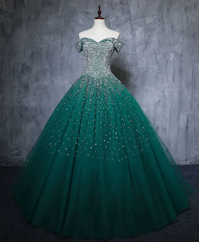 Emerald Green Sequin Prom Dresses Beaded Quinceanera Dresses, Sweet 16 Dresses sold by My Chic Dress