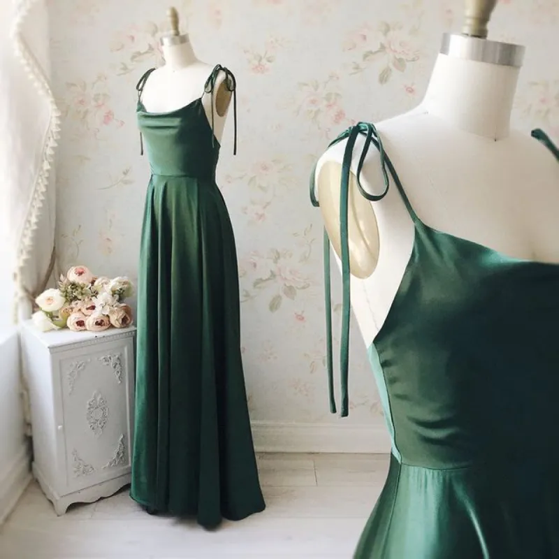 Simple Emerald Green Bridesmaid Dresses Long Wedding Guest Dress sold by My Chic Dress