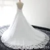 V Neck Lace Appliques Sequins Wedding Gowns Cap Sleeves sold by My Chic Dress