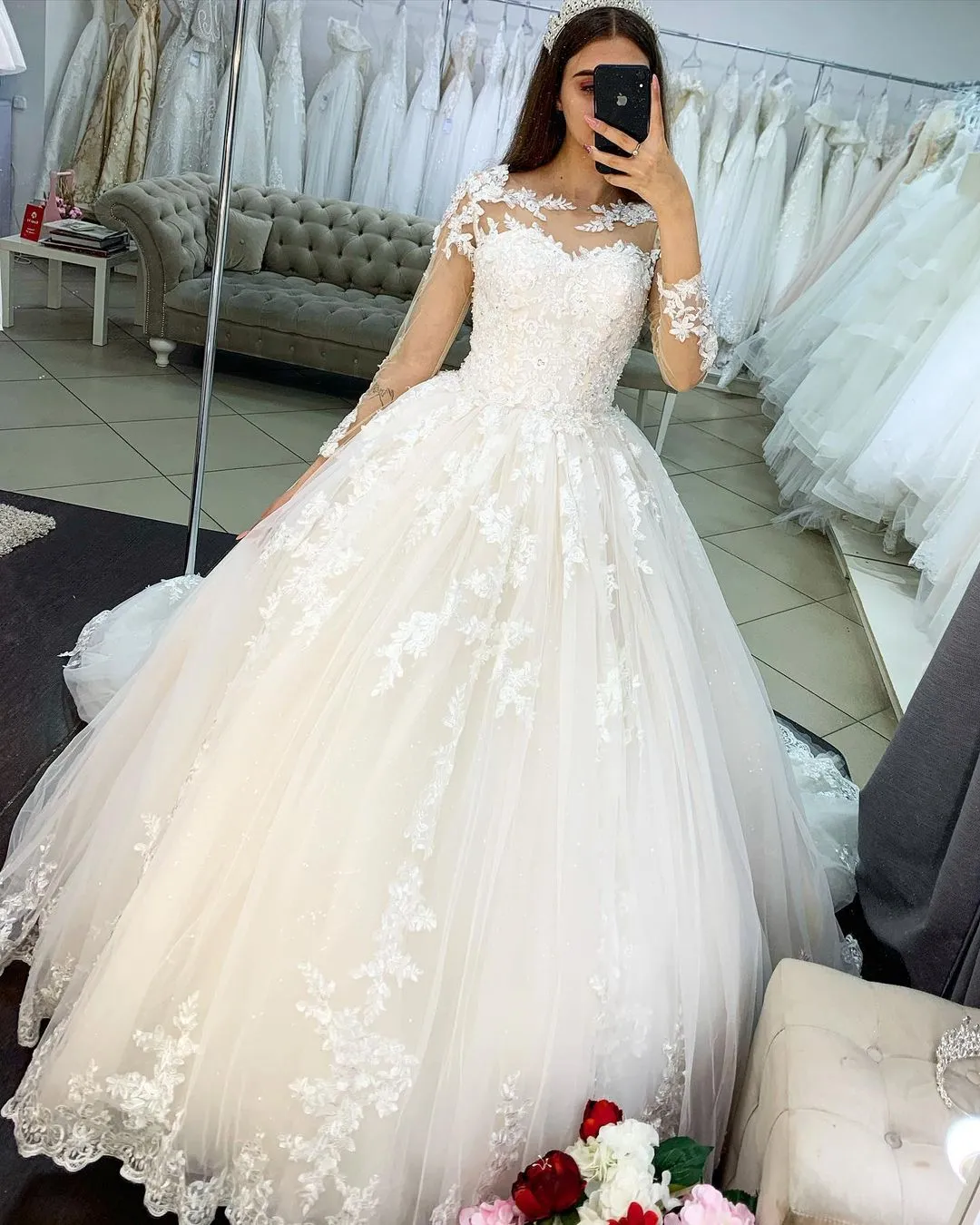 Hot Ball Gown Lace Wedding Dresses Long Sleeves Bridal Wear sold by My Chic Dress product image thumbnail 2